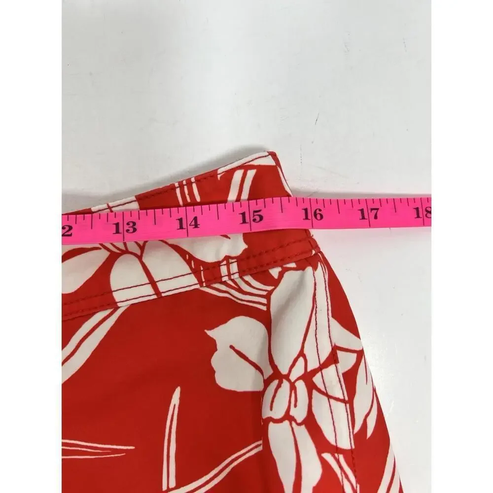 J. Crew Flex Swimwear Men’s 31 Swim Trunks Beach 9” Lined Tie Red Floral